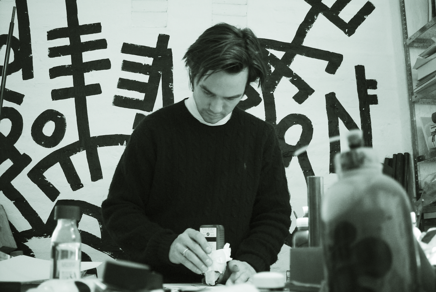 Sebastian Peetz at work in his studio